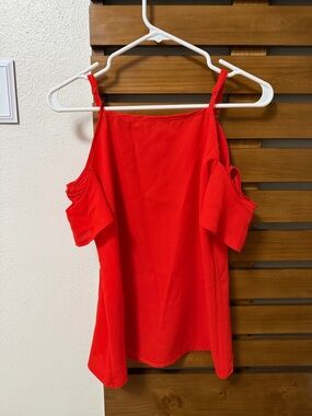 Bright Red Cold-Shoulder Women’s Top XS/S